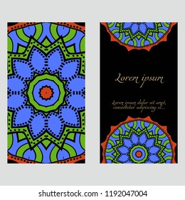 Vintage Invitation or wedding card. Vector illustatration. The front and rear side.