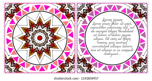 Vintage Invitation or wedding card. Vector illustatration. The front and rear side