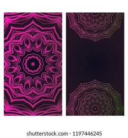 Vintage Invitation or wedding card. Vector illustatration. The front and rear side.