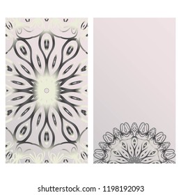 Vintage Invitation or wedding card. Vector illustatration. The front and rear side.