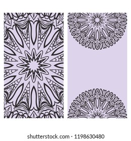 Vintage Invitation or wedding card. Vector illustatration. The front and rear side.