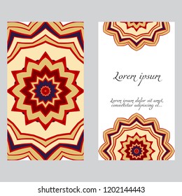 Vintage Invitation or wedding card. Vector illustatration. The front and rear side.