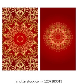 Vintage Invitation or wedding card. Vector illustatration. The front and rear side.
