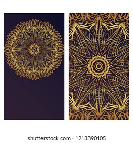 Vintage Invitation or wedding card. Vector illustatration. The front and rear side.