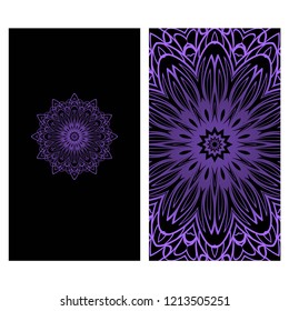 Vintage Invitation or wedding card. Vector illustatration. The front and rear side.