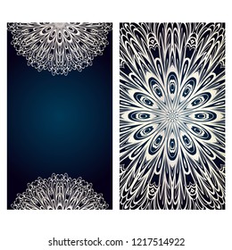 Vintage Invitation or wedding card. Vector illustatration. The front and rear side.