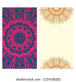 Vintage Invitation or wedding card. Vector illustatration. The front and rear side.