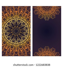 Vintage Invitation or wedding card. Vector illustatration. The front and rear side.