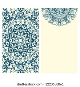 Vintage Invitation or wedding card. Vector illustatration. The front and rear side.