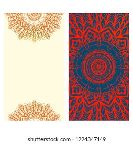 Vintage Invitation or wedding card. Vector illustatration. The front and rear side.