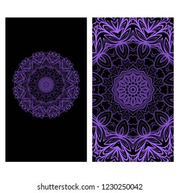 Vintage Invitation or wedding card. Vector illustatration. The front and rear side.