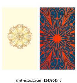 Vintage Invitation or wedding card. Vector illustatration. The front and rear side