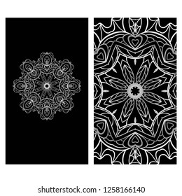 Vintage Invitation or wedding card. Vector illustatration. The front and rear side