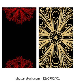 Vintage Invitation or wedding card. Vector illustatration. The front and rear side