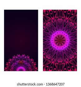 Vintage Invitation Or Wedding Card. Vector Illustatration. The Front And Rear Side. Purple color.