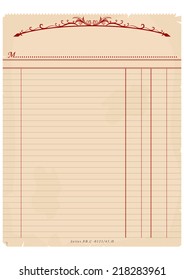 Vintage invoice or an accounting document. Vector base for further editing, without gradients, one layer. 