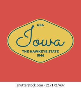 Vintage Iowa Sticker. The Hawkeye State. 