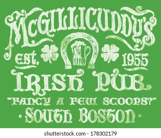 Vintage Irish Pub Sign T-shirt Graphic