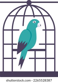 Vintage Iron Antique Parrot Cage concept, Small indoor Aviary vector color icon design, Pet and Vet symbol, Animal Shelter sign, four legged friends stock illustration