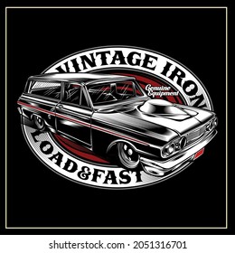 Vintage Iron Classic car graphic Design