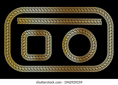 Vintage islamic collection with greek gold pattern. Vector background. Stock Image. EPS 10.