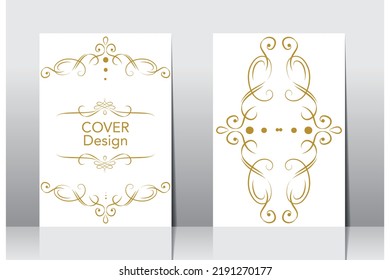 Vintage islamic Cover, brochure design. Vector decorative frame. Elegant element for design template, place for text. Floral border.