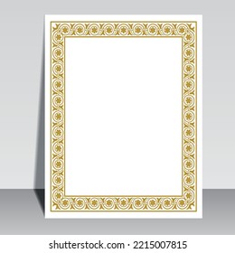 Vintage islamic Cover, brochure design. Vector decorative frame. Elegant element for design template, place for text. Floral border.
