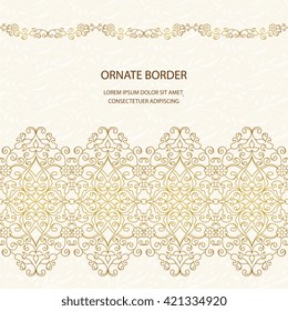 Vintage islamic style brochure. Lace decor for birthday and greeting card, wedding invitation.