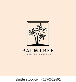 vintage island palm tree logo vector symbol illustration design