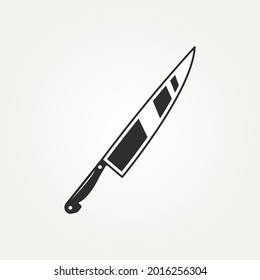 vintage isolated cutting knife logo icon symbol on withe background sign template vector illustration design. classic retro butcher, chef, and restaurant logo concept