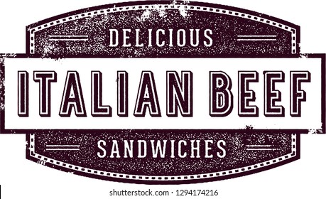 Vintage Italian Beef Chicago Style Sandwich Stamp