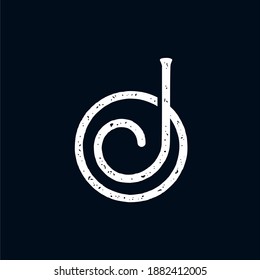 Vintage J letter in circle vector logo template by adipra