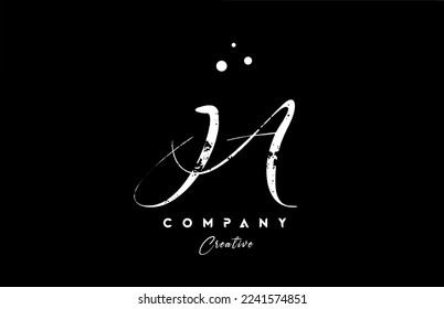 vintage JA alphabet letter logo icon combination design with dots. Creative hand written template for company and business
