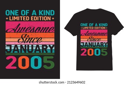 Vintage January 2005 Retro 17 Year Old 17th Birthday Gift T-Shirt svg