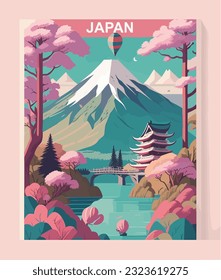 Vintage Japan poster design concept