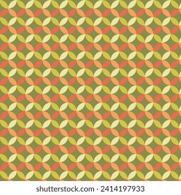 Vintage Japanese Seamless repeat Pattern Grren yellow and red