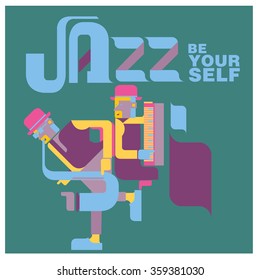 Vintage jazz quote poster