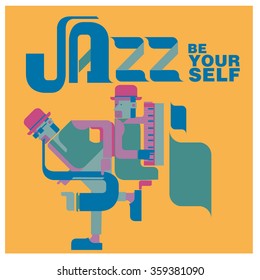 Vintage jazz quote poster