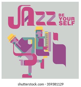 Vintage jazz quote poster
