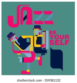 Vintage jazz quote poster