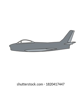 vintage jetfighter side view vector design