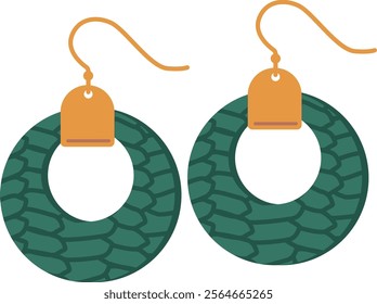 Vintage jewelry circle earrings vector illustration