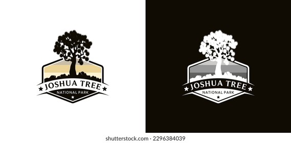 Vintage joshua tree national park logo design template