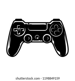 Vintage joystick for video games in monochrome style isolated vector illustration