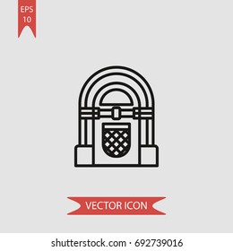 Vintage jukebox vector icon, illustration symbol