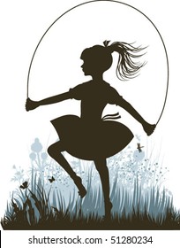 Vintage jumping girl
