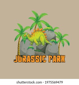 Vintage Jurassic Park tshirt Design with Vector