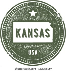 Vintage Kansas USA State Stamp