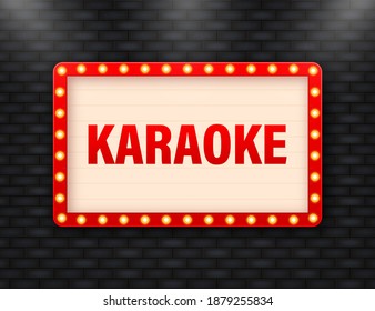 Vintage karaoke retro, great design for any purposes. Vintage vector poster, banner.