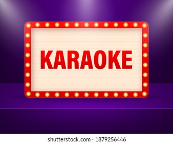 Vintage karaoke retro, great design for any purposes. Vintage vector poster, banner.